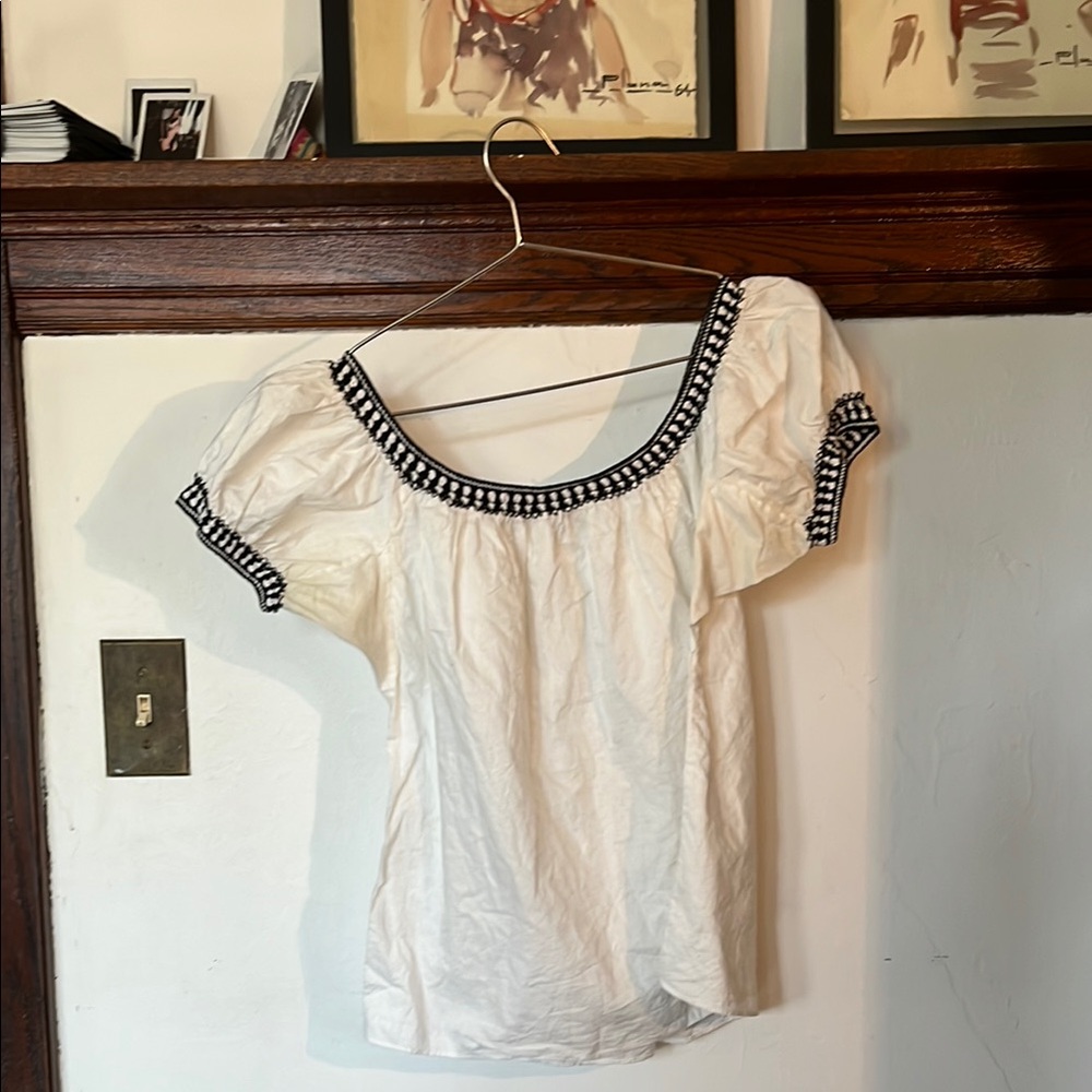 Darling Vintage Crochet Detail Top